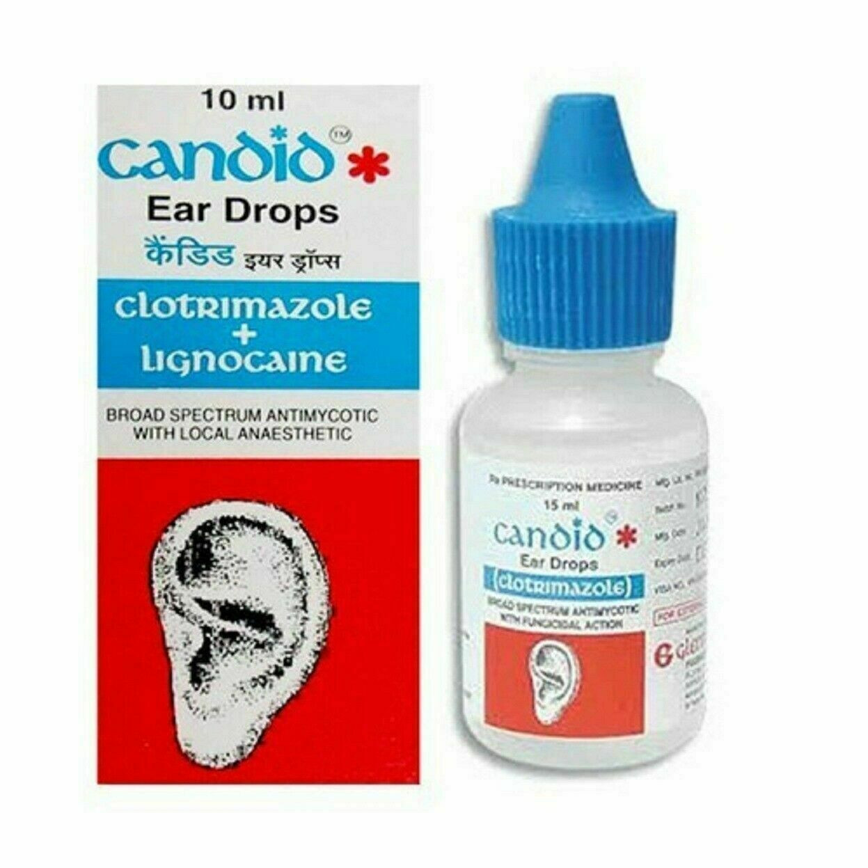 Pack Of 2 x 10ml Candid Ear Drop For treatment of fungal infections in the ear