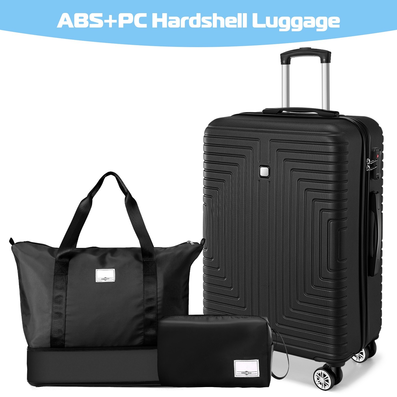 Luggage Sets 3 Piece, ABS+PC Hard Shell Suitcases with Wheels, TSA Aproved Lock