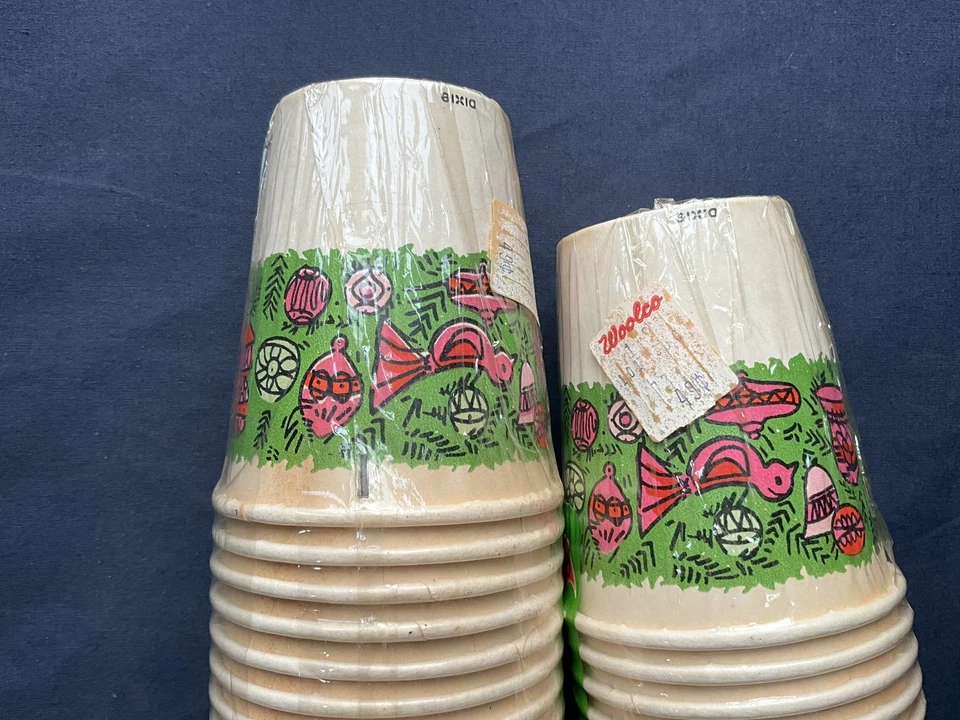 Tazas de gala vintage de vacaciones de Navidad Dixie años 70 NOS 15 tazas Foto 4 de 4