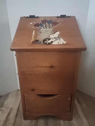 Vintage Farmhouse Rustic Wooden Potato Onion Bin Storage 25” Tall 12 In. Wide