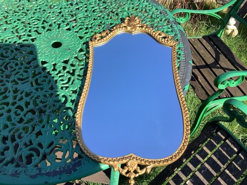 Tall Vintage Metal Wall Mirror, English, Gilt, Decorative, Renaissance Revival - Picture 8 of 10