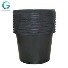 Square Design 25 Gallon Garden Plant Nursery Pots Plastic Flower Pots 5 Pack
