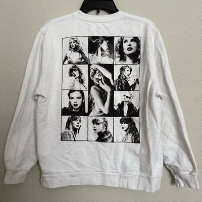 Taylor Swift The Eras Tour White Crewneck Sweater Size M Cotton Made in USA