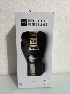 Everlast Elite Boxing Gloves - Black/Gold - 16 Oz