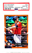 2018 Bowman Chrome ORANGE REFRACTOR KYLE TUCKER RC Card /25 PSA 10 GEM MINT