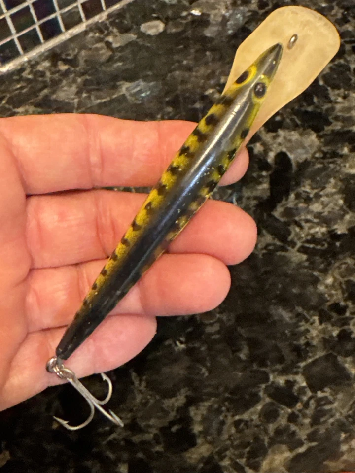 LOTE de 5 Señuelos de Peces Heddon Spook Negro Chartreuse Wiggler Rana Trolling Casting Foto 4 de 4