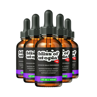 (5 Pack) Bliss of Utopia Drops for Men, Advanced Male Health Support Drops