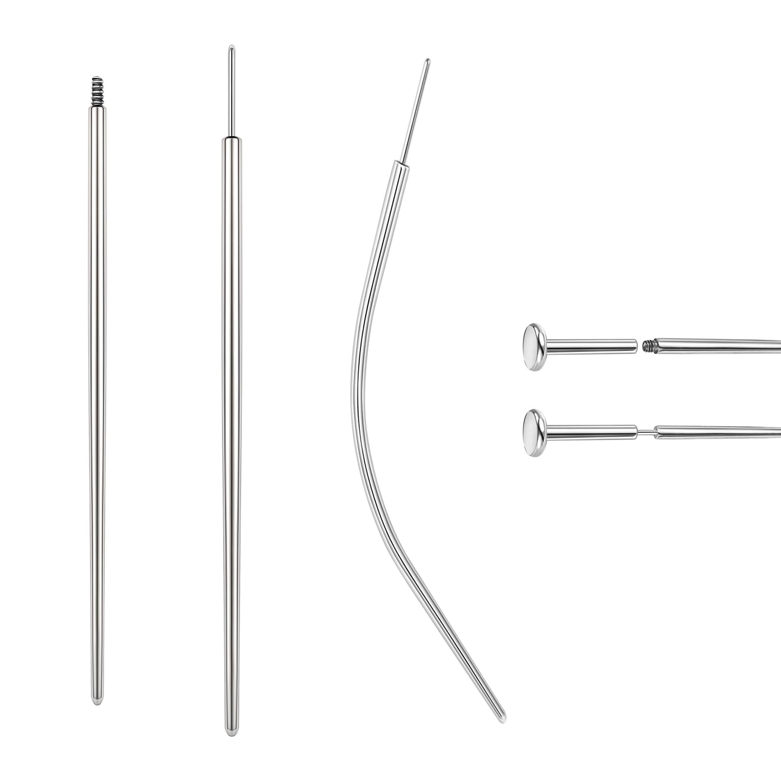 14G 16G 18G 20G Piercing Taper, Stainless Steel Threadless Insertion Pin Screw O