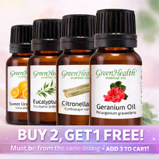 Essential Oils 10 ml - Pure  Natural - 50 Popular Oils - GreenHealth