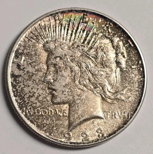1923-D Peace Silver Dollar BU Toned