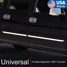 Chrome Stainless Steel Door Side Skirt Line Sill Garnish Body Molding Trim Cover