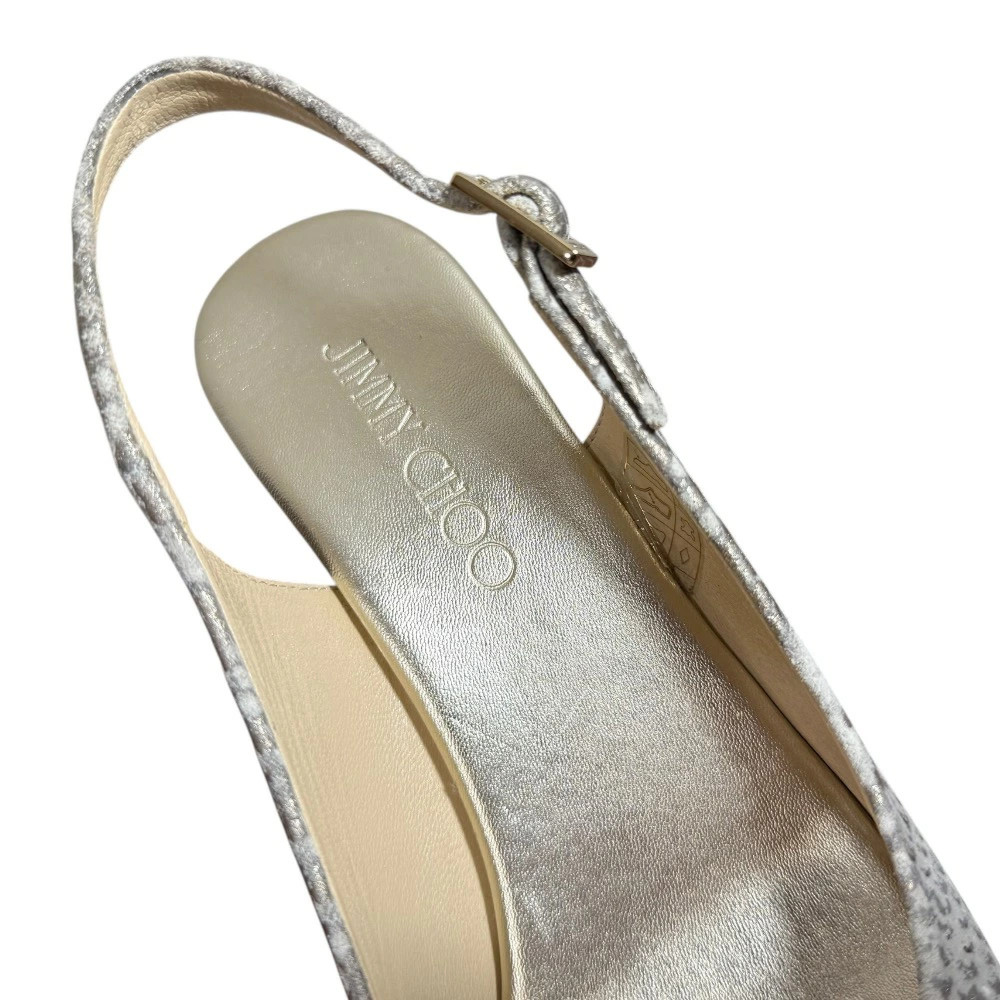 Jimmy Choo Python Pattern Wedge Sandals Gray 24cm… - image 8