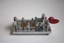 Vintage Deluxe original Vibroplex bug Telegraph key chrome finish