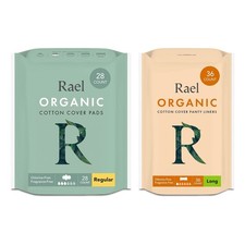 Rael Period Bundle - Organic Cotton Cover Liner Long, 36 Count  Regular Pa...