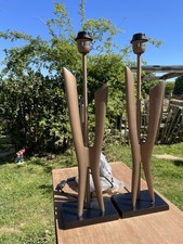 A Pair Of Heathfield & Co Bronzed Contemporary Table Lamps 62cm