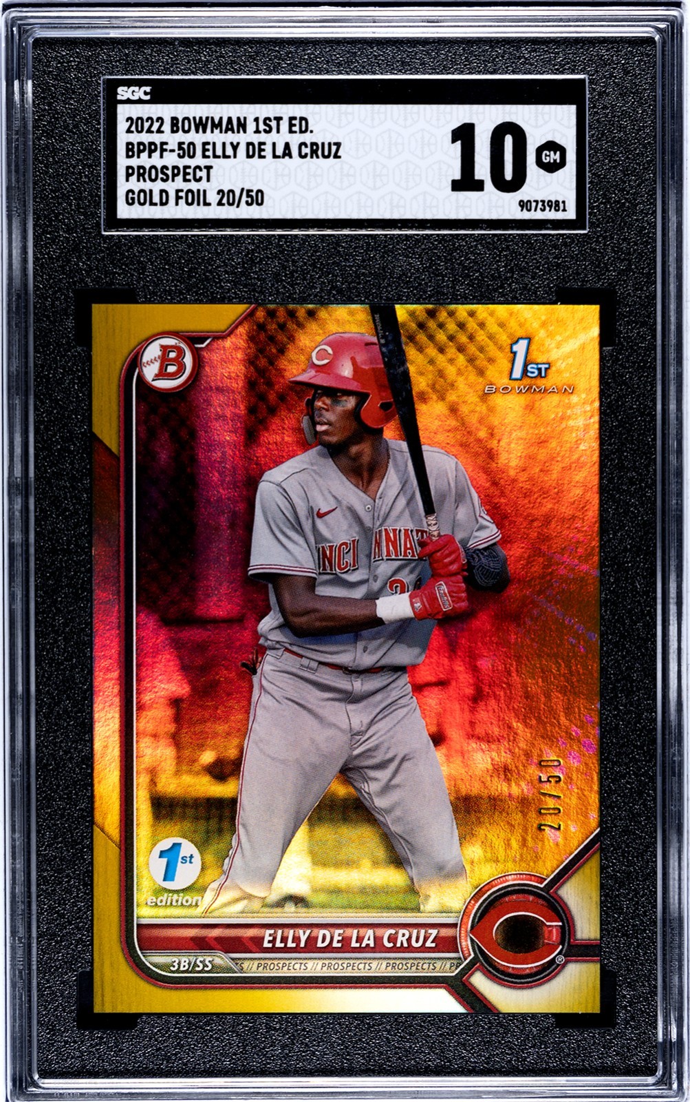 2022 Bowman 1st Edition - Elly De La Cruz #BPPF-50  GOLD FOIL - GEM MINT