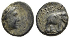 FITZ SELEUCID SYRIA ANTIOCHOS III APOLLO ELEPHANT GREEK BRONZE ±QQ2492