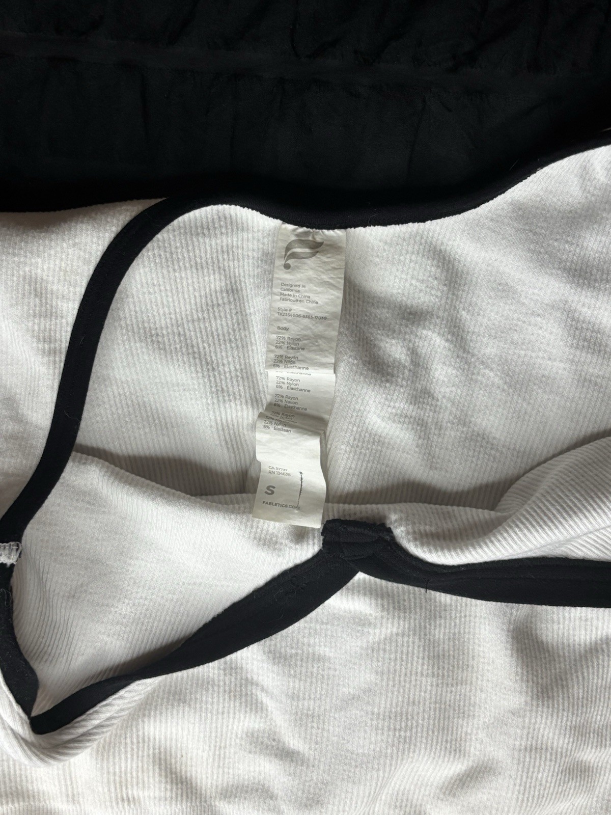 Fabletics Cropped Ribbed Compression Top – White/… - image 3