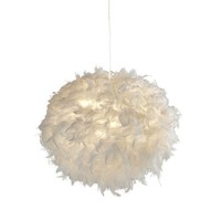 HäNgelampe Esstisch Federn Weiß Ø50 Cm Kugel E27 Wohnzimmer Pendelleuchte Modern