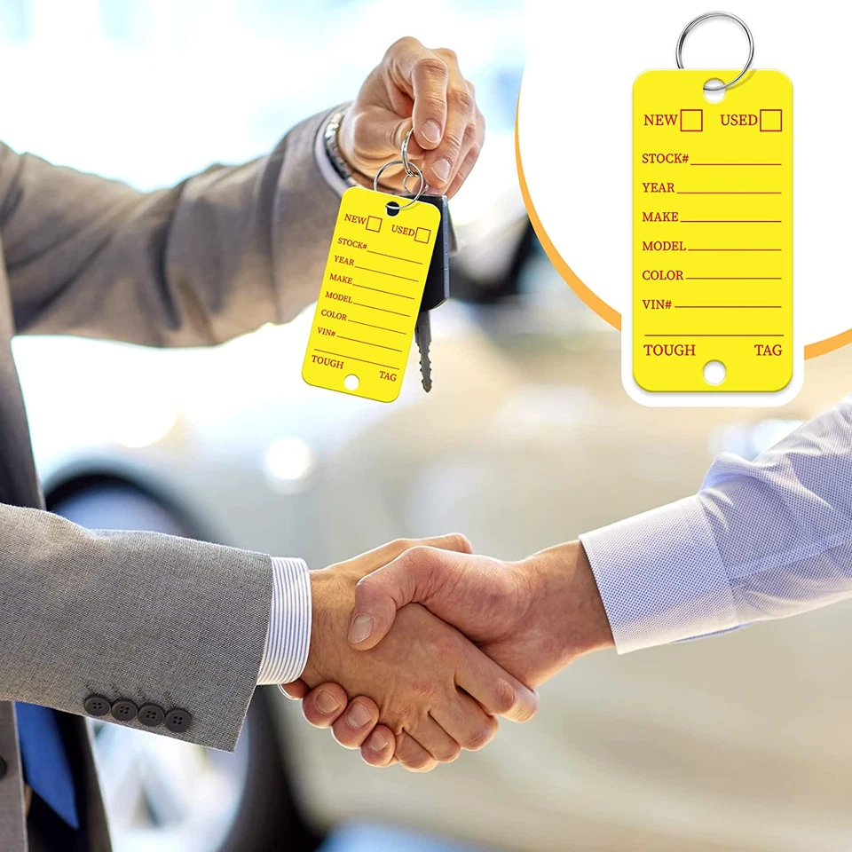 500 Pcs Poly Key Tags Plastic Dealership Car Key Tags with Labels for RV Auto Lu - Image 4 of 4