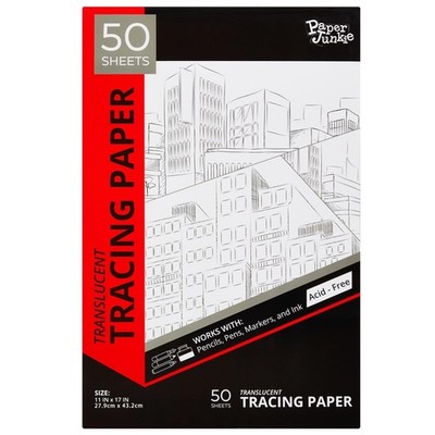 Tracing Paper for Drawing Pad - 11 x 17 in, 50 Sheets, White - Vellum Sheets ...