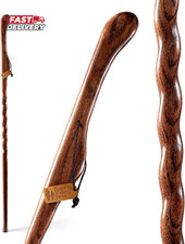 Brazos Handcrafted Wood Walking Stick, Twisted Oak, Hitchhiker Style Handle, for