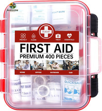 400 Pieces All-Purpose First Aid Kit - Organized Dual-Layer Wall - Professional