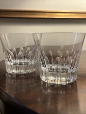Baccarat Etna Crystal Double Old Fashioned  Tumbler / Glass Set Of 2