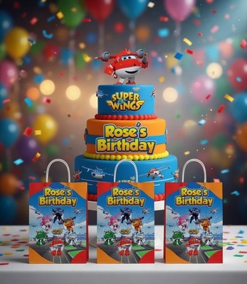 Kleine personalisierte Super Wings Geschenktasche 