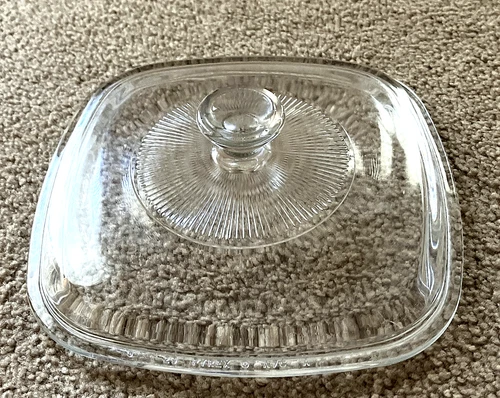 Pyrex A-7-C Clear Square 7" Glass Replacement Lid Corning Ware