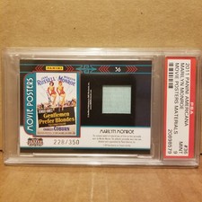 2011 Americana Movie Poster Materials 228/350 36 MARILYN MONROE Swatch PSA 9