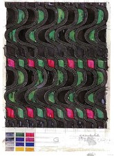 Postcard Chas Rennie Mackintosh Wave Pattern - Green & Black Pink c1916-19 MINT