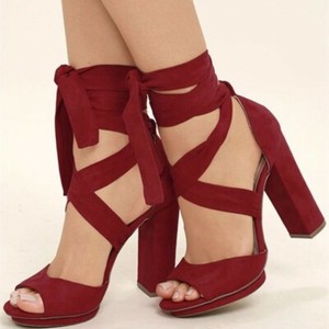suede peep toe heels