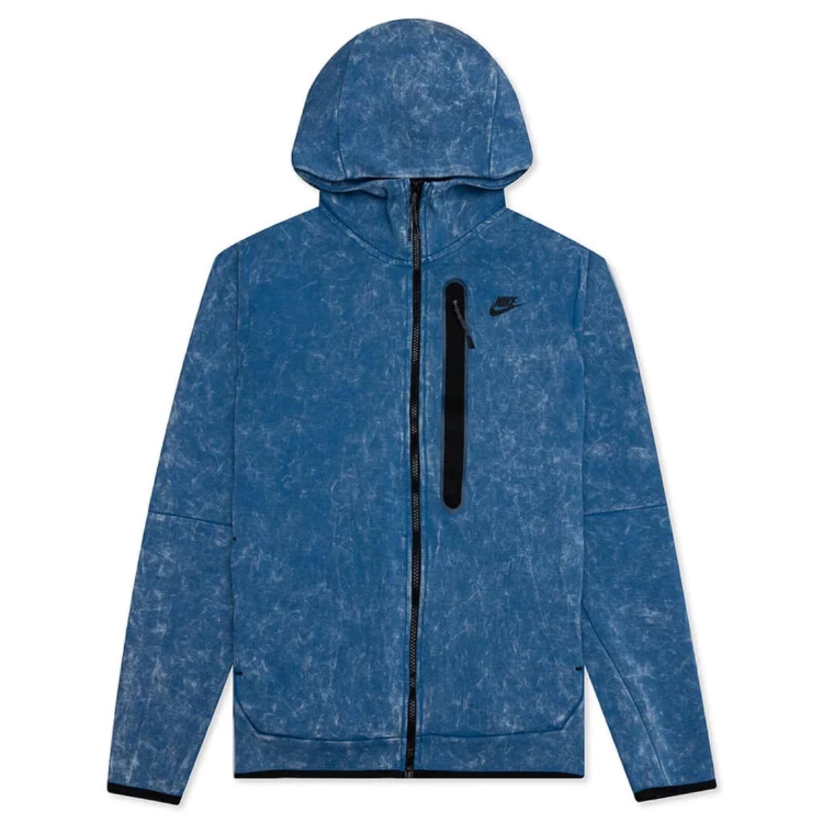 NIKE SPORTSWEAR TECH FLEECE FULL ZIP HOODIE DARK MARINA BLUE BLACK DM6515 407