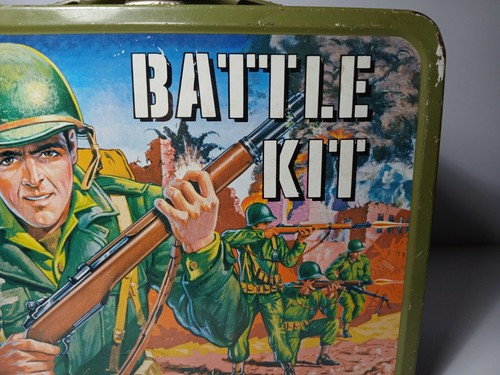 1965 King-Seeley Battle Kit Metal Lunchbox NO Thermos Pre GI Joe Army Military - Bild 5 von 24