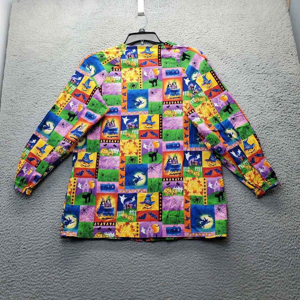 Blusa Médica Estampada de Halloween White Swan para Mujer M Multi Calabaza y Brujas Frente a Presión Foto 2 de 4