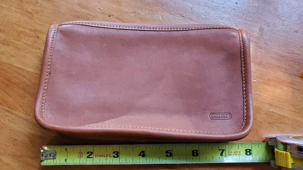 Vintage Coach Chunky Case Makeup Bag Cosmetic Pouch Leather 7165 