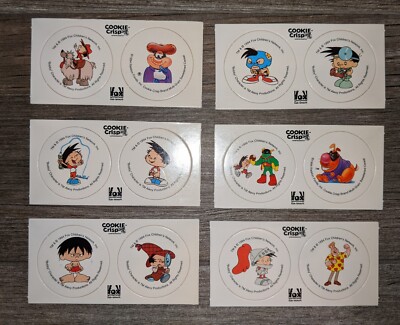 1994 Cookie Crisp FOX Network BOBBY'S WORLD (6) Unpunched Pog Cards (12 Pogs)