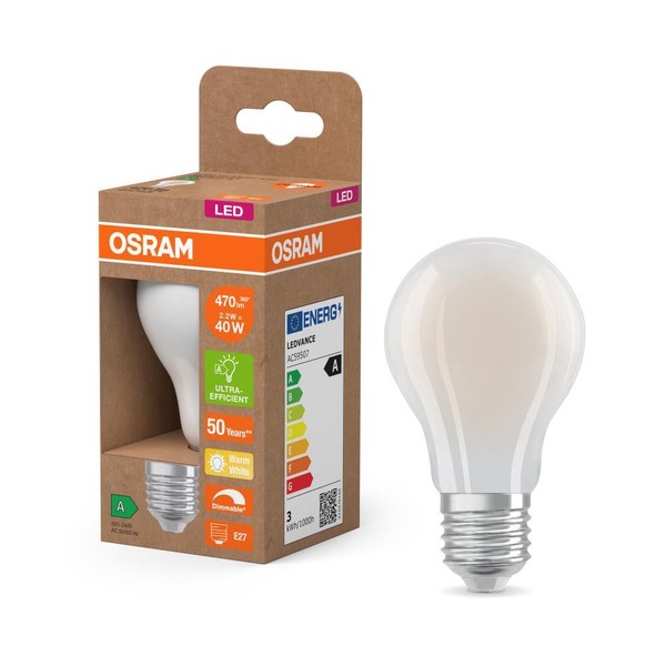 Osram E27 Led Lampe Classic Matt Dimmbar 2,2W Wie 40W WarmweißEs Licht 2700K-image