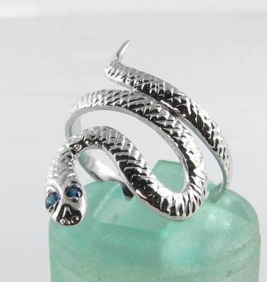 SNAKE 18K 18CT WHITE GOLD CEYLON SAPPHIRE SNAKE ART DECO INS SNAKE 18K 18CT WHITE GOLD CEYLON SAPPHIRE SNAKE ART DECO INS