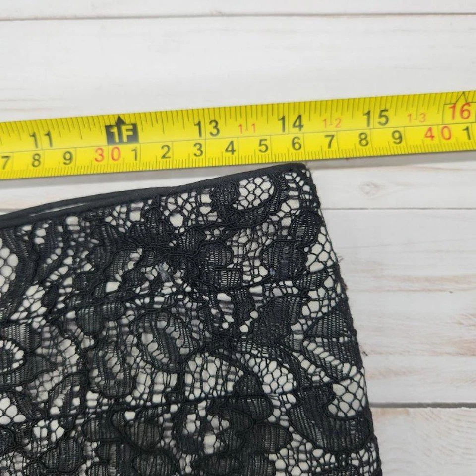 H&M Black Silver Lace Pencil Straight Skirt Women's Size 10 - Image 4 of 4