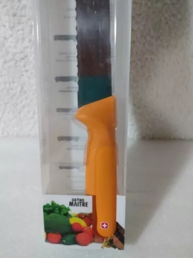 Wenger Grand Maitre Bread Knife Orange Handle Genuine Swiss Army