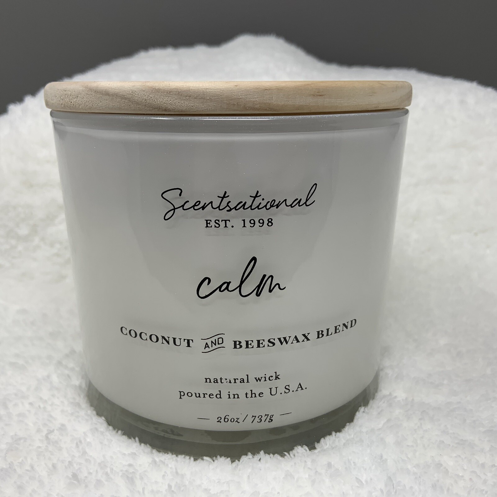 Scentsational CALM Lavender Coconut Beeswax Blend Candle Large 26oz