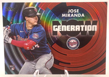 2022 Topps Update Jose Miranda 90/299 Generation Now Rookie MINT