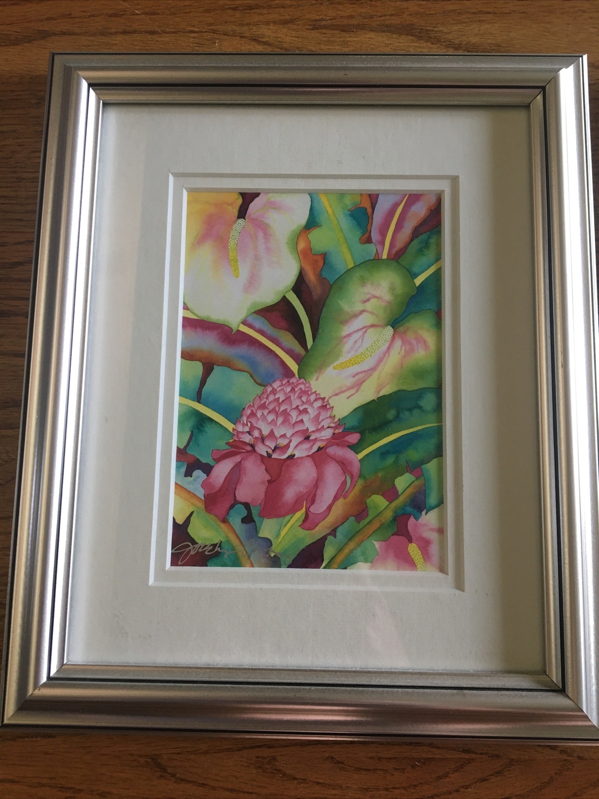 3 VINTAGE SIGNED BOTANICAL GICLEE PRINTS BY JOCELYN CHENG Matted 8X10 Set