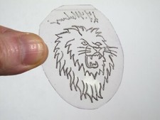 vtg 1960s 1970s Tattoo acetate stencil Roaring Lion Head signed LT1