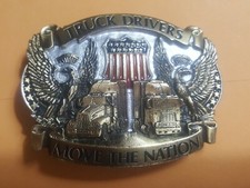 VINTAGE 1987  TRUCK DRIVERS MOVE THE NATION  BELT BUCKLE 46 