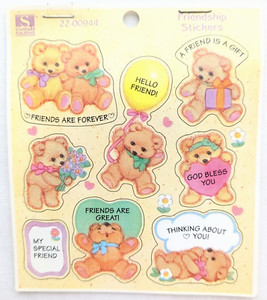 Redi-Stix Teddy Bear Stickers Vintage 90s Y2K Ephemera 1994