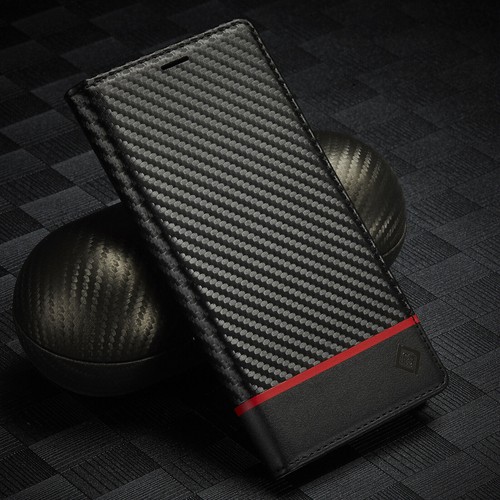 Carbon Flip Leather Wallet Card Case For iPhone 15 Pro Max 14 13 12 11 SE 7 8 XR - Picture 5 of 14