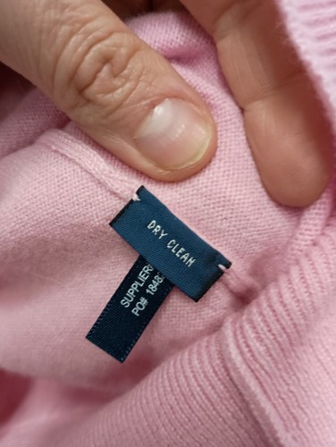 Polo By Ralph Lauren Mens 100% Cashmere Sweater XL Pink V Neck Pullover Preppy - Picture 4 of 6
